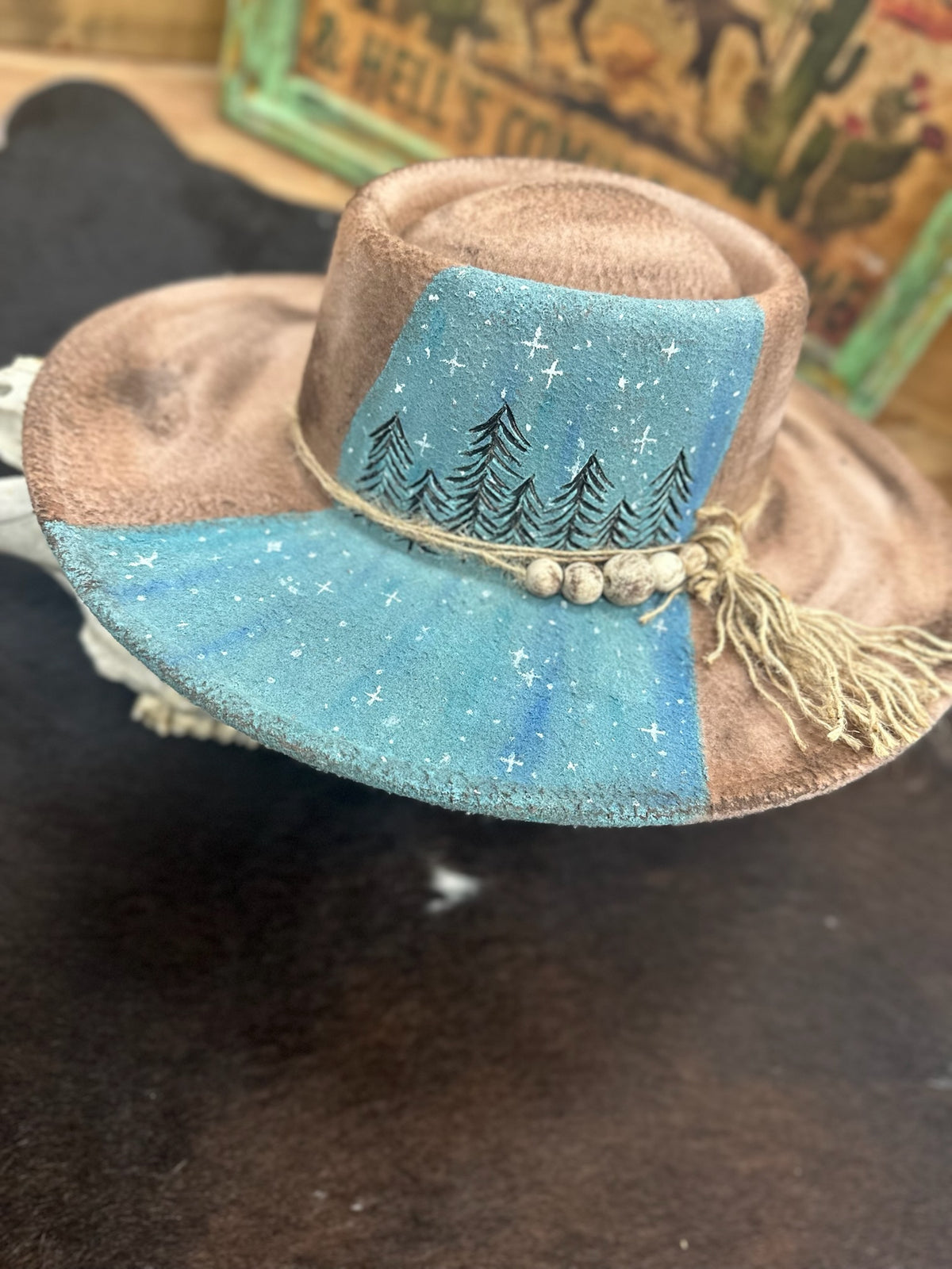 Custom Burned and Painted Hat