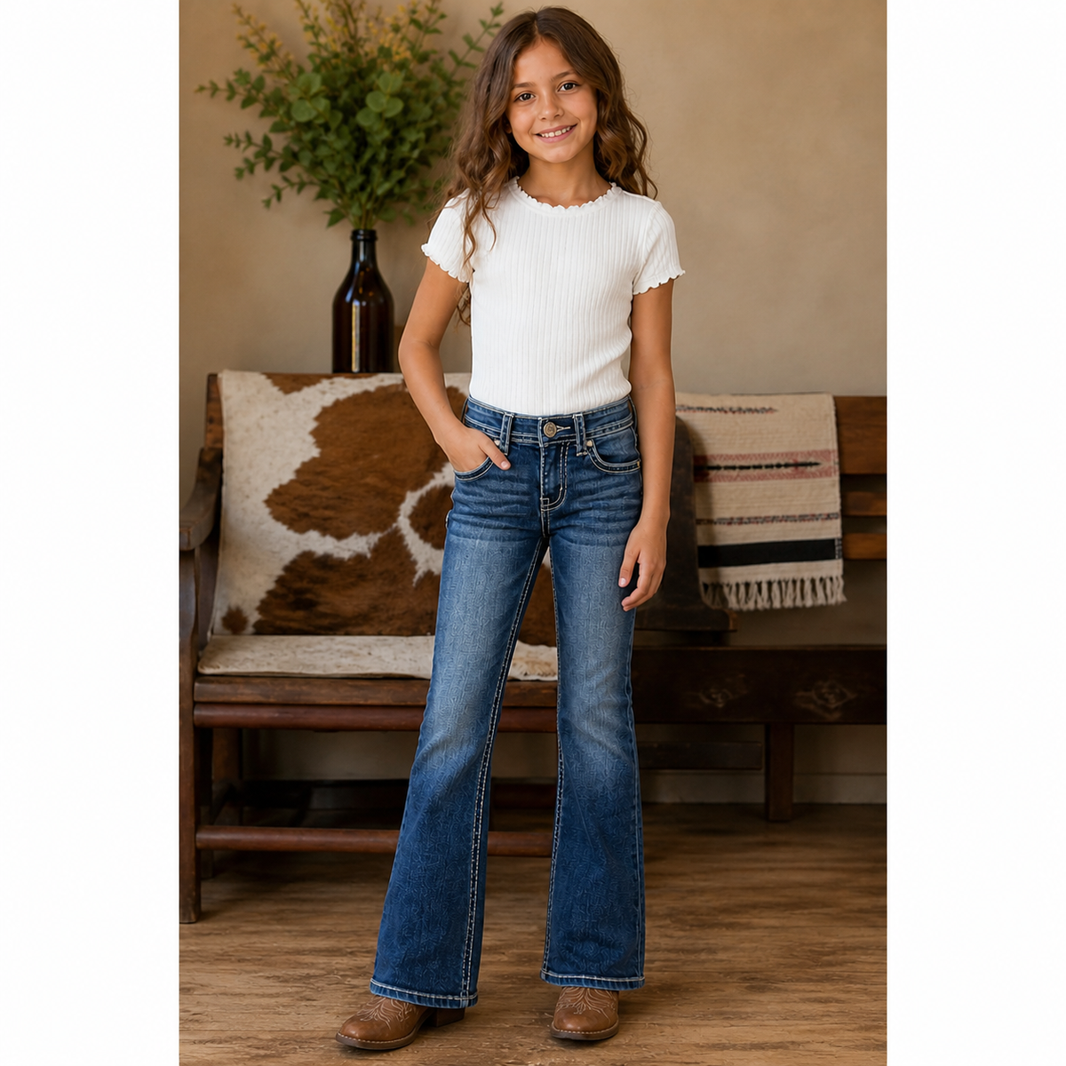 Grace In LA Girl Star Bootcut Jean