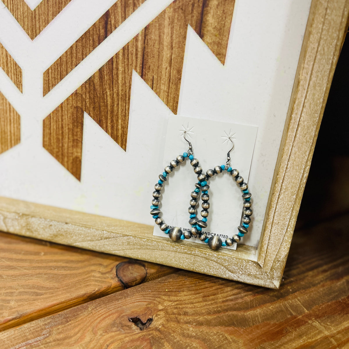 Navajo Turquoise Hoop Earrings