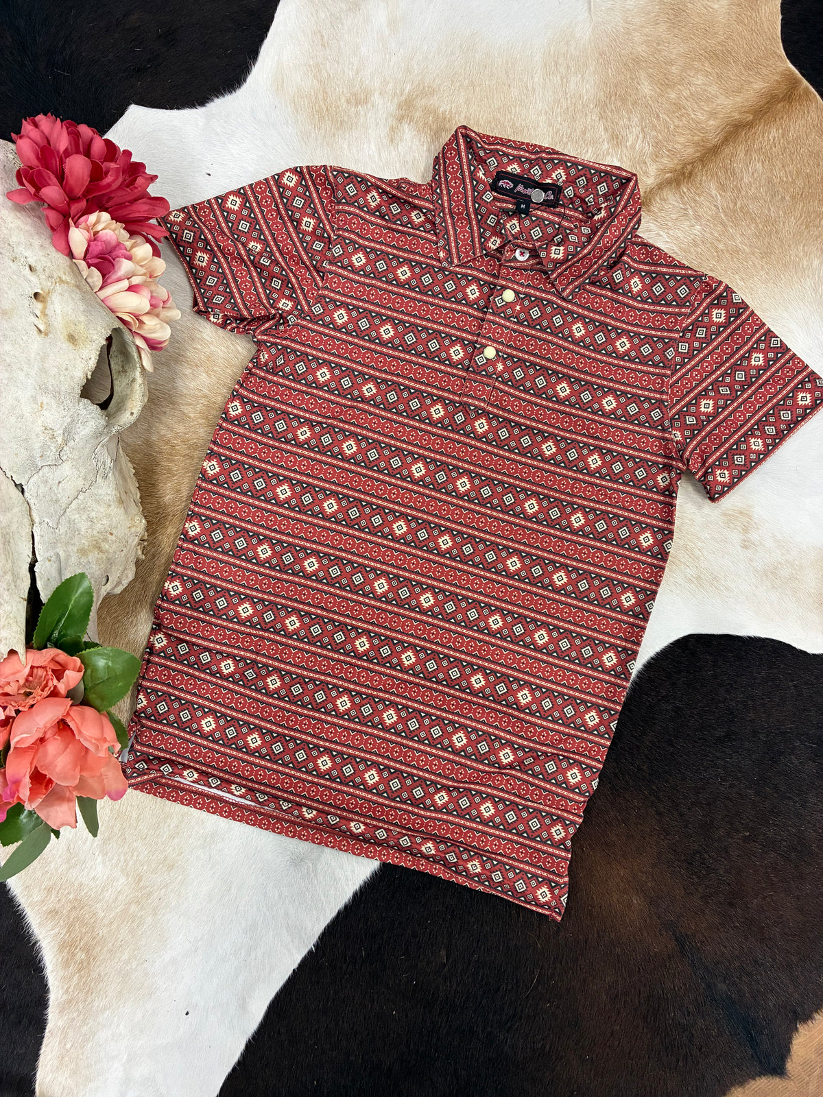 Li’l Dudes Red Ridge Button Tee