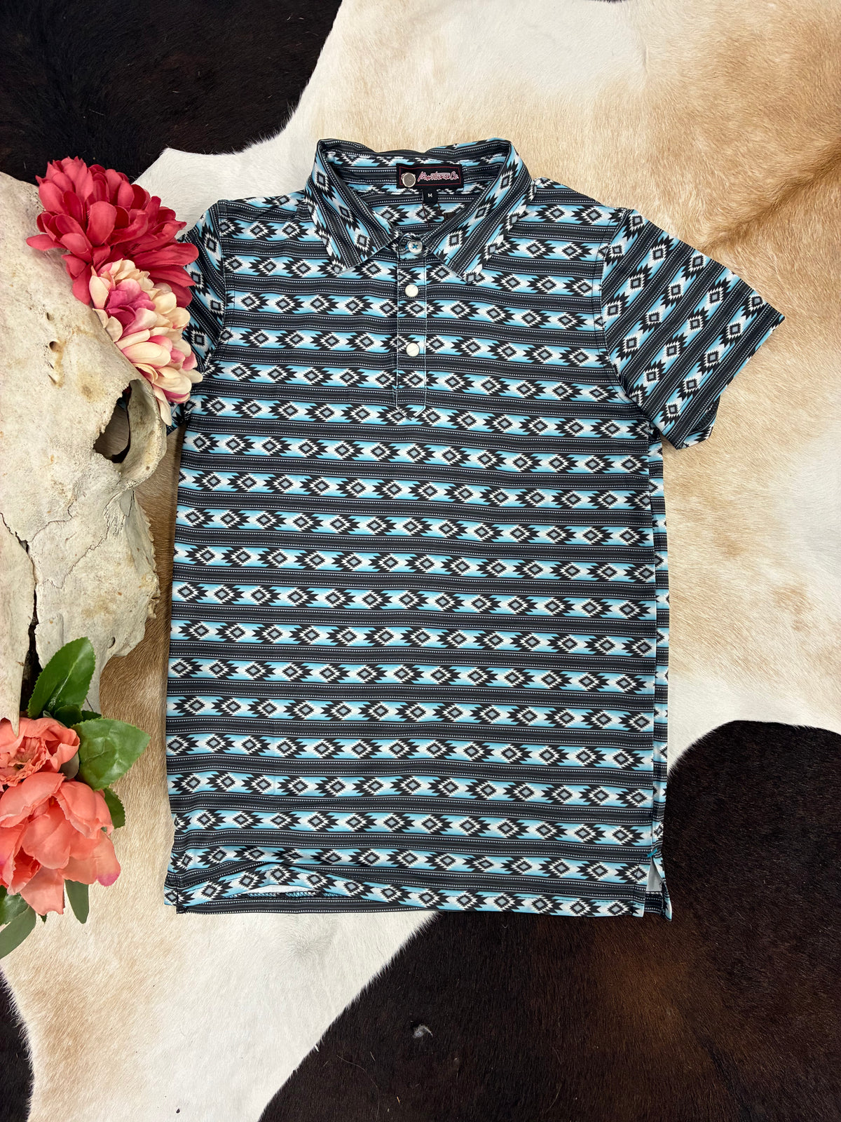 Li’l Dudes Teal Mesa Button Tee