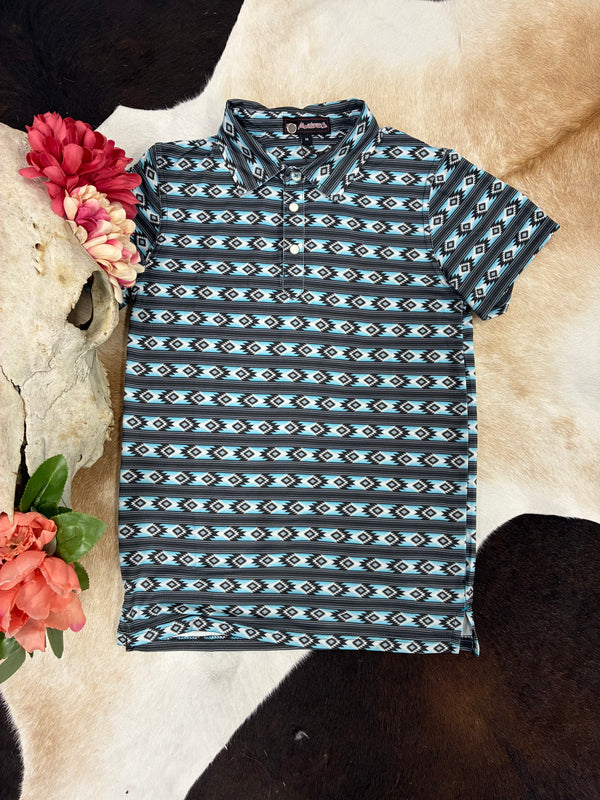 Li’l Dudes Teal Mesa Button Tee