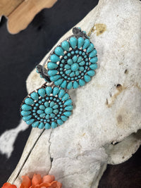 Turquoise Cluster Cuff Bracelet