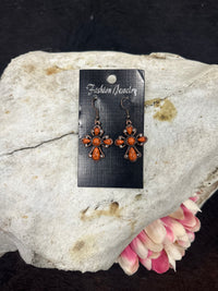 Western Cross Stone Earrings
