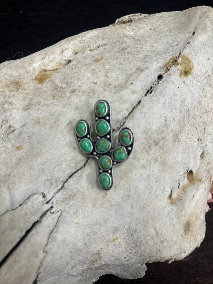 Turquoise Cactus Pocket Clip