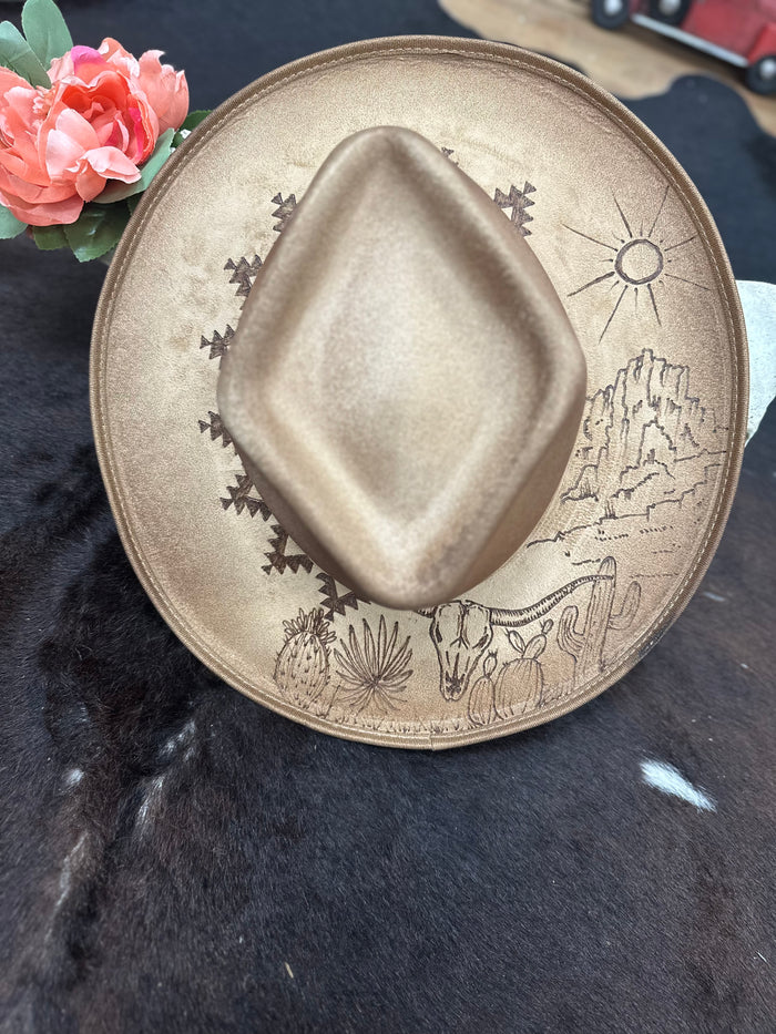 Desert Daydream Hand-Burned Western Hat
