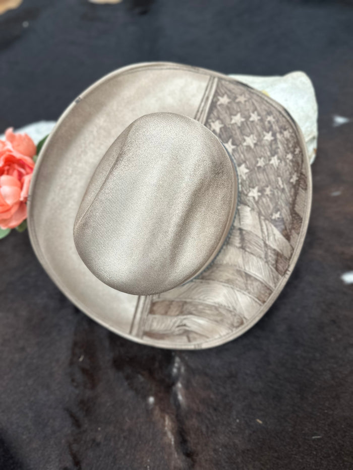 Custom Burned American Flag Western Hat