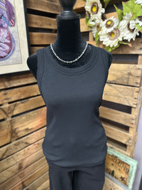 Everyday Lace-Trim Ribbed Tank