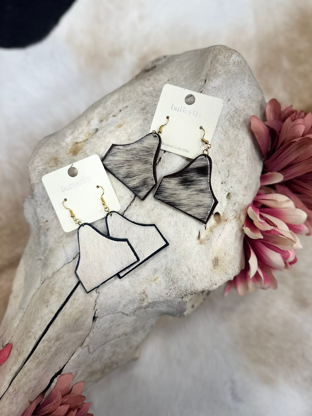 Open Range Cowhide Earrings