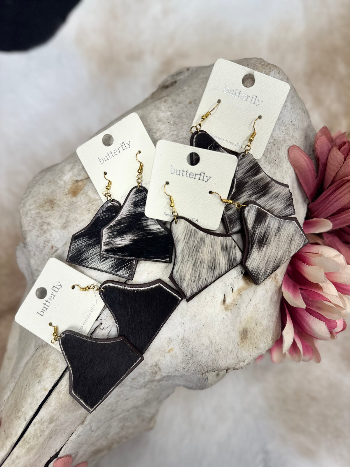 Open Range Cowhide Earrings