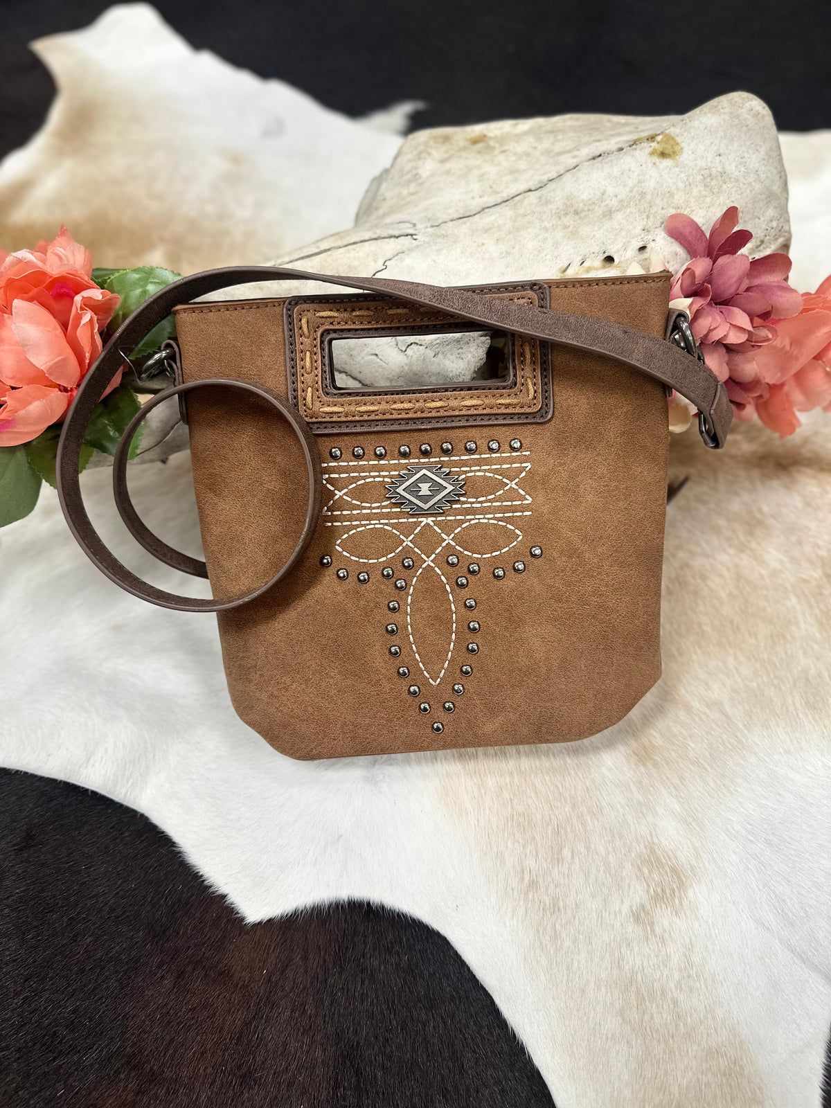Western Stitch Cutout Crossbody