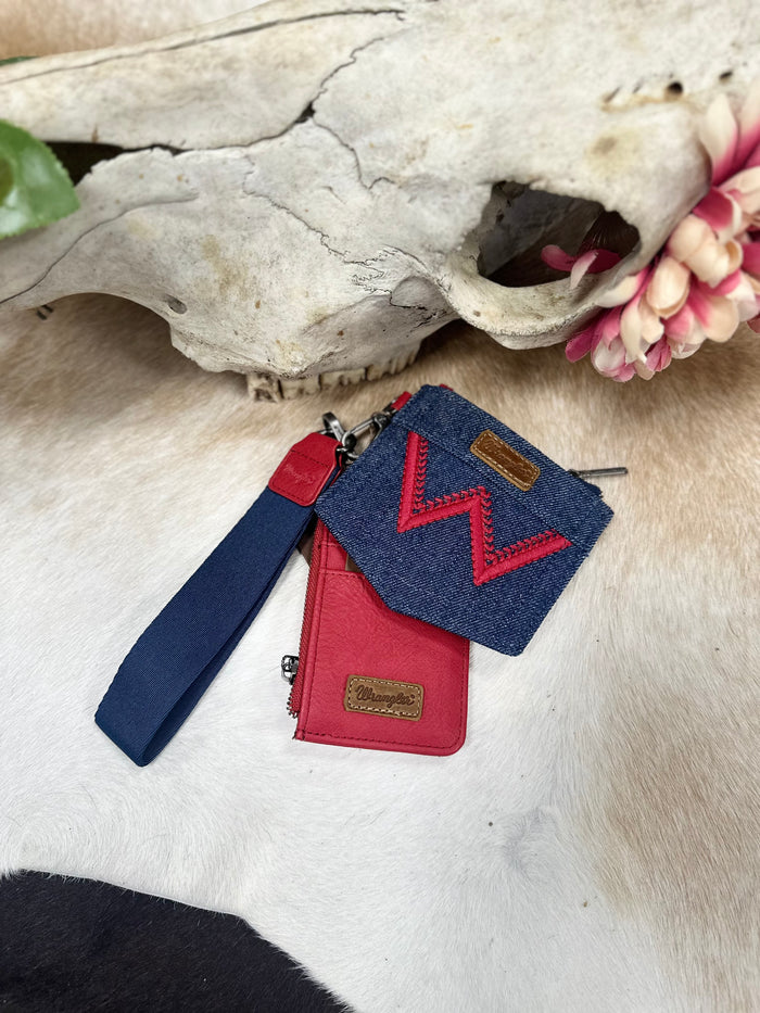 Wrangler Denim Zigzag Wristlet Wallet