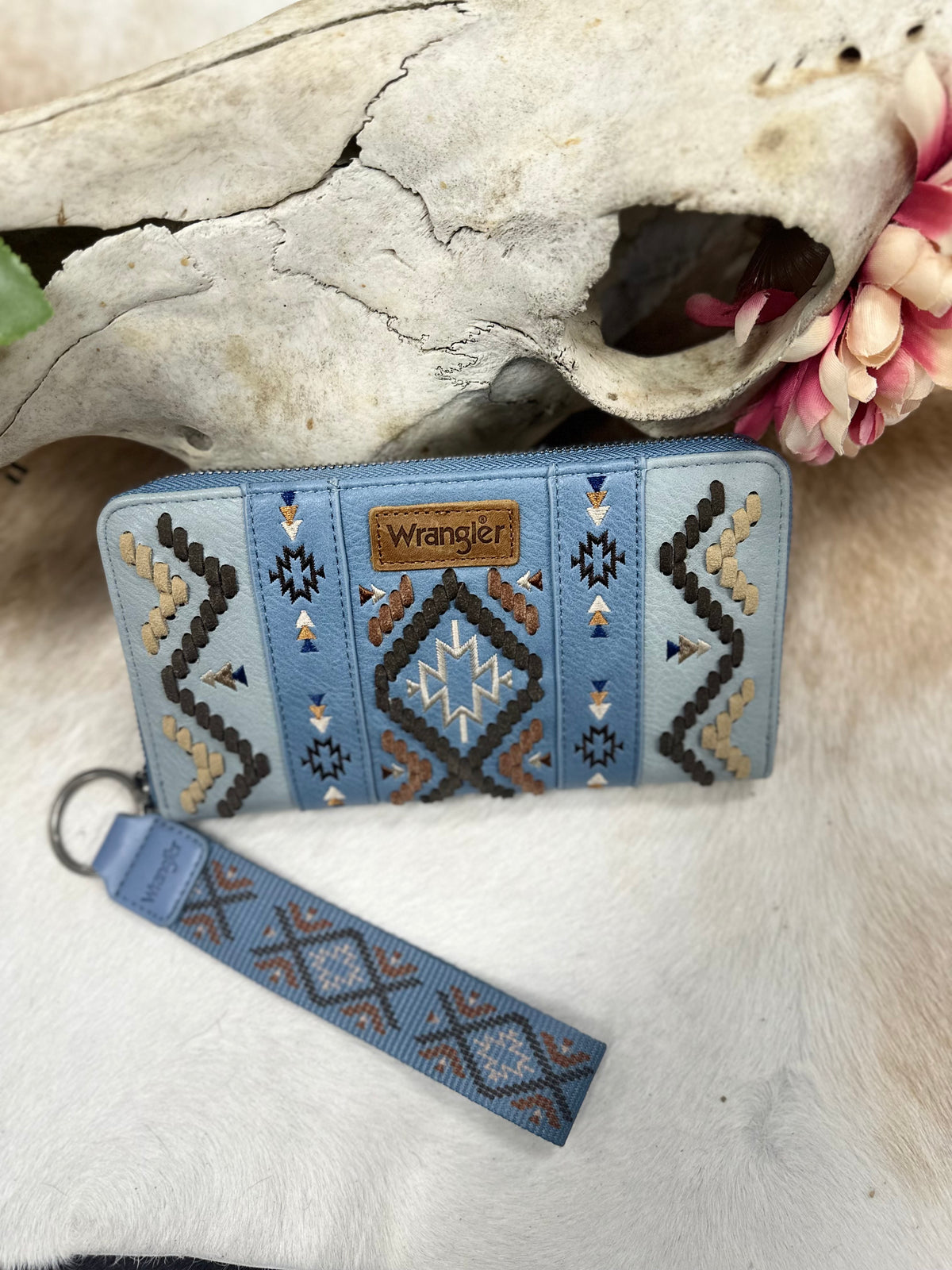Wrangler Turquoise Aztec Zip Wallet