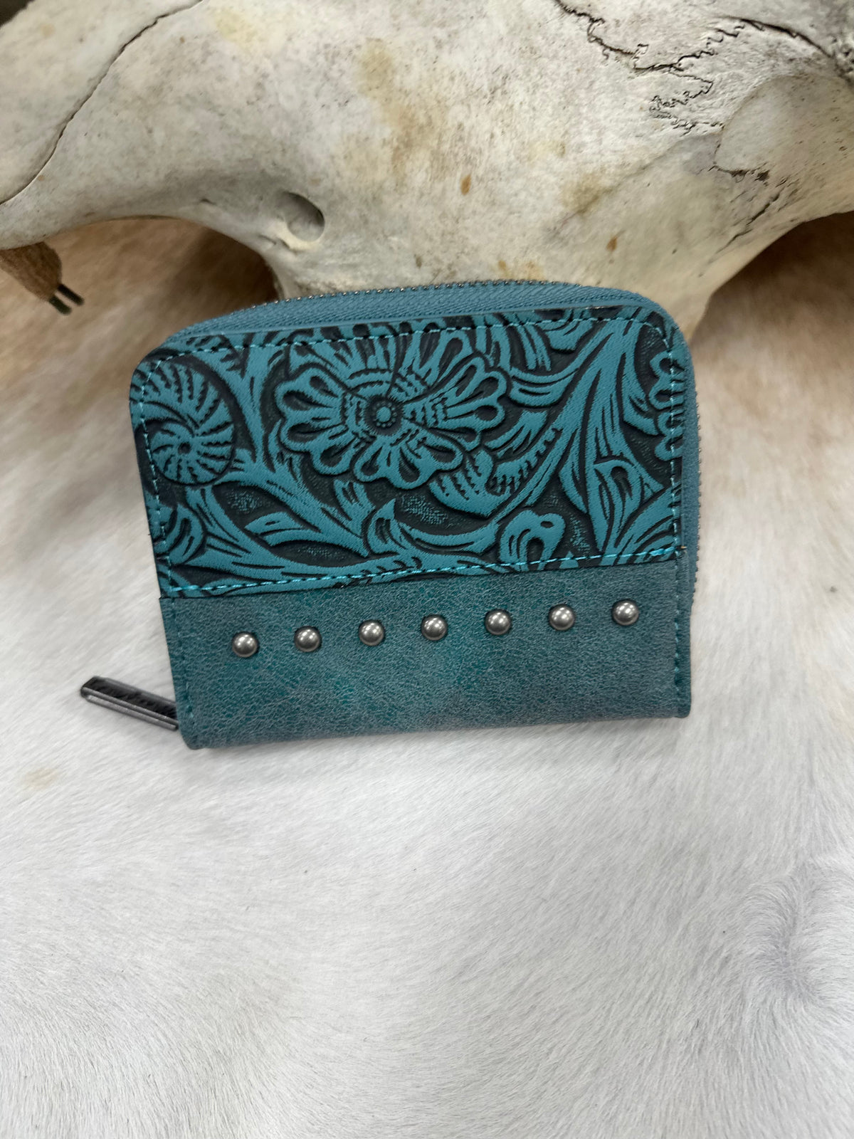 Wrangler Tooled Mini Zip Wallet