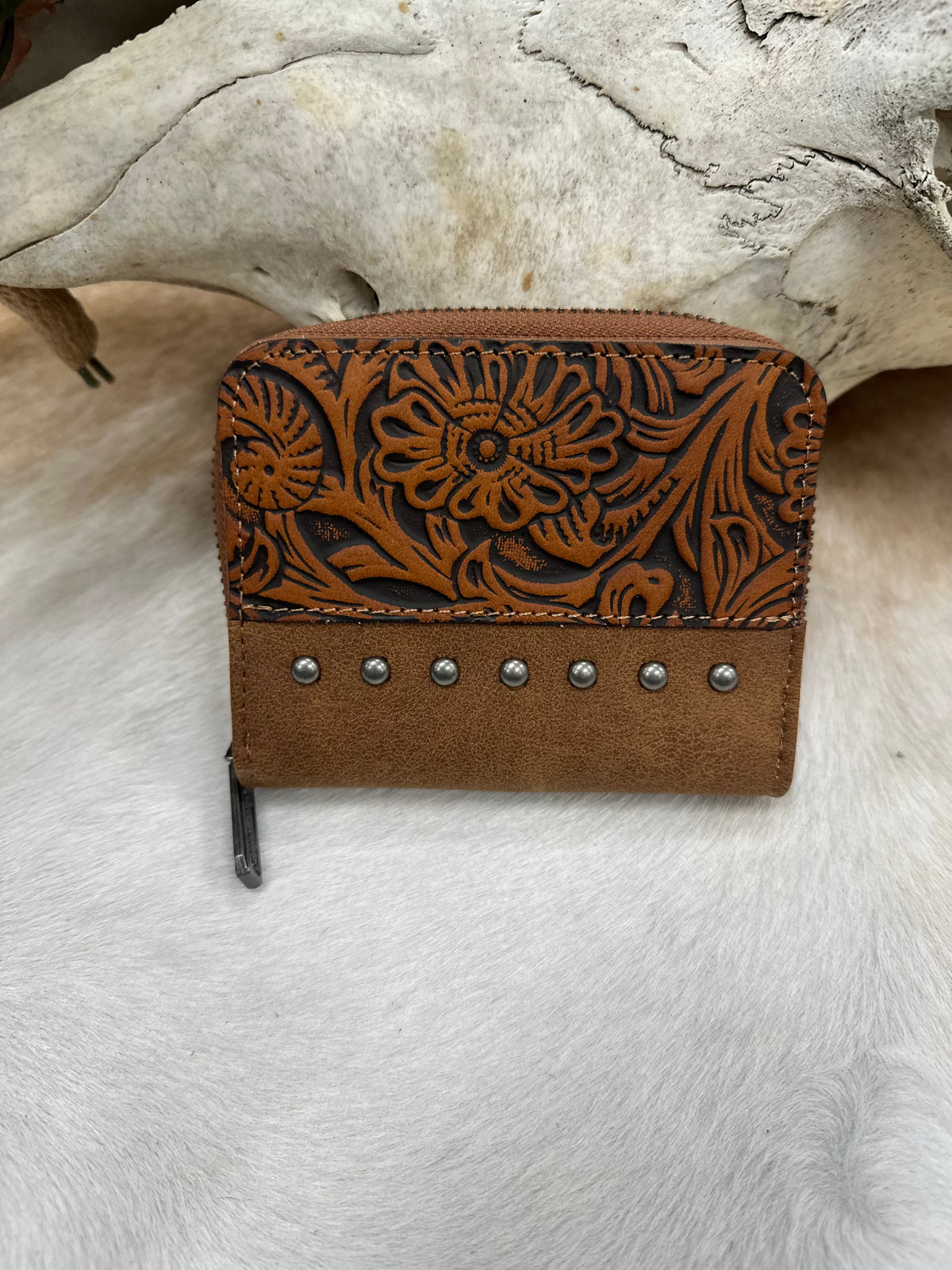 Wrangler Tooled Mini Zip Wallet