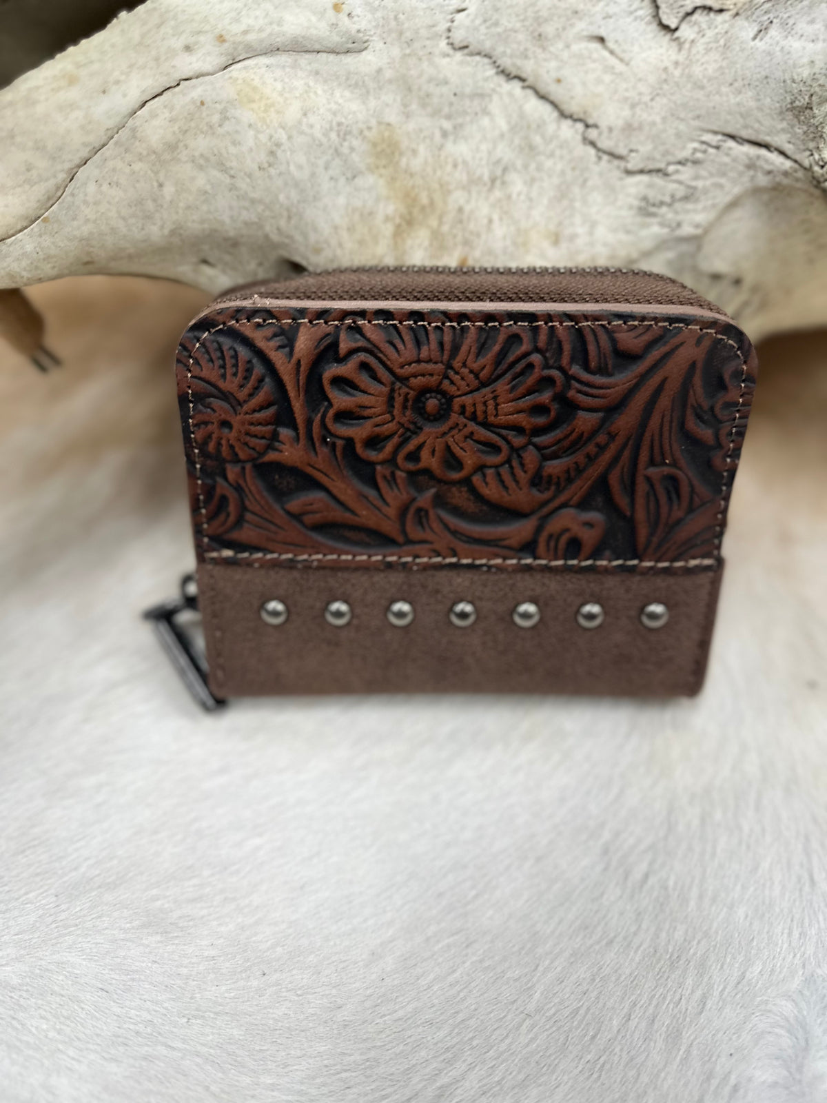 Wrangler Tooled Mini Zip Wallet