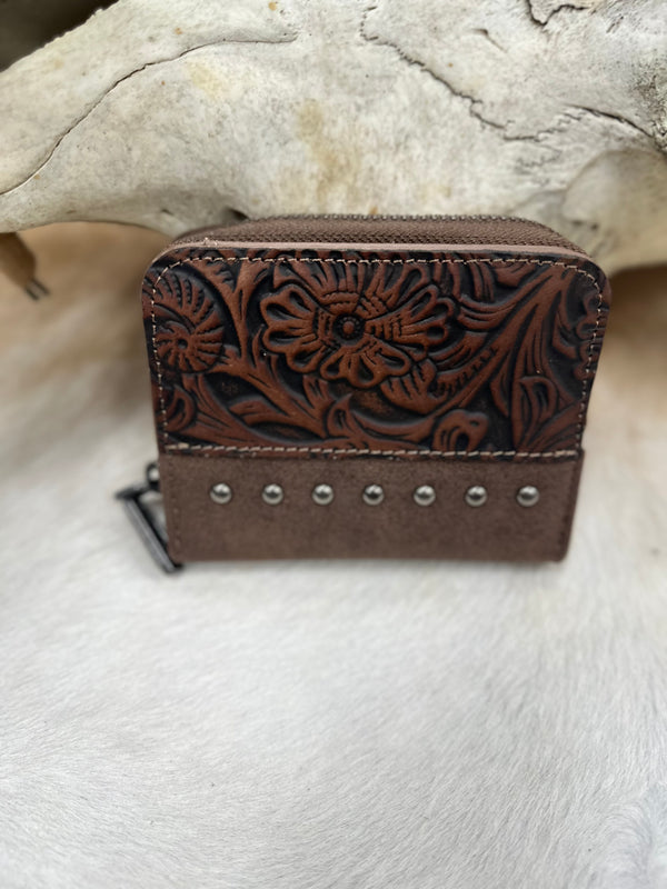 Wrangler Tooled Mini Zip Wallet
