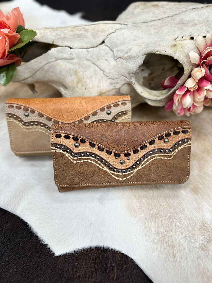 Western Tooled Long Wallet