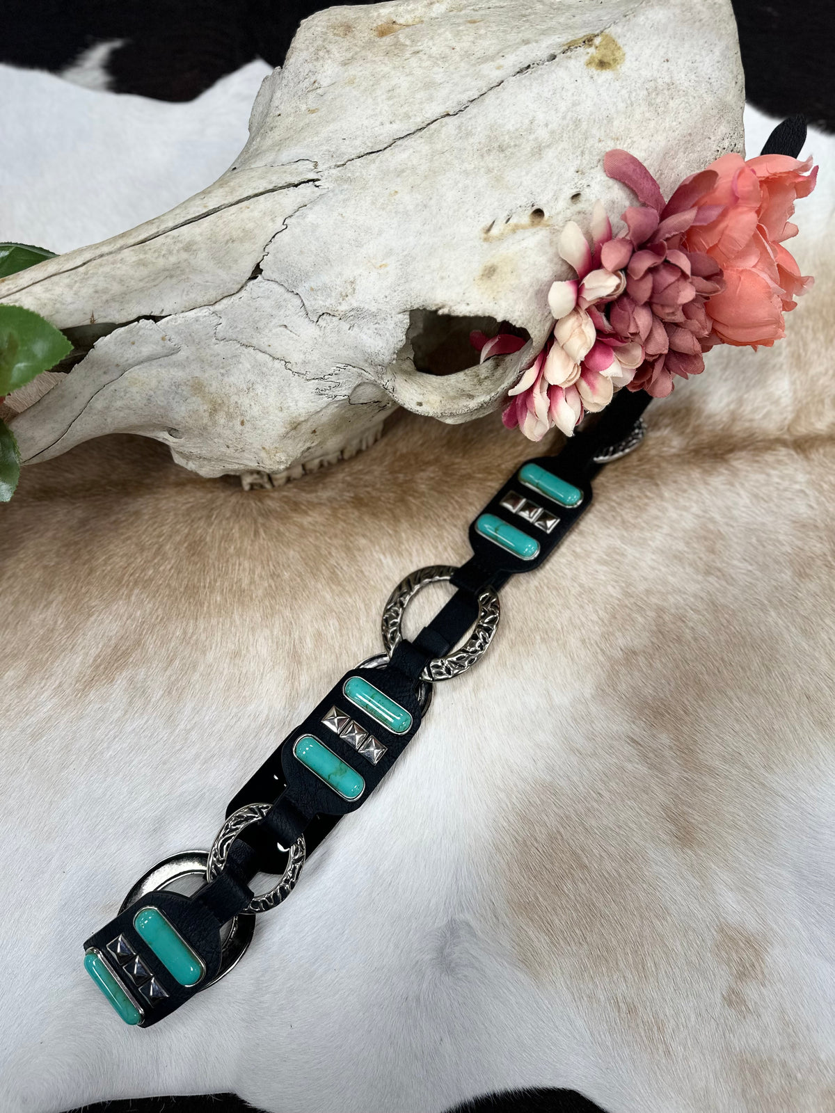 Turquoise Concho Chain Belt