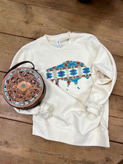 Crewneck Aztec Buffalo Sweatshirt