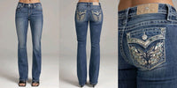 Miss Me “Crystal Feathers” Bootcut