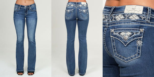 Miss Me “Silver Cross Stitch” Bootcut