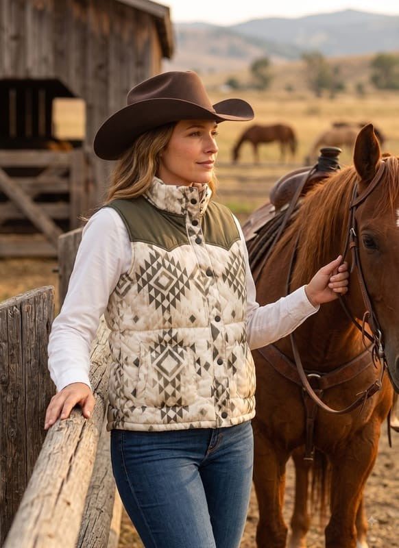 Montana Co. High Plains Southwestern Quilted Vest