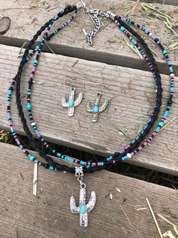 Midnight Cactus Necklace