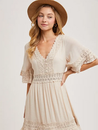 V-Neck Lace Dress