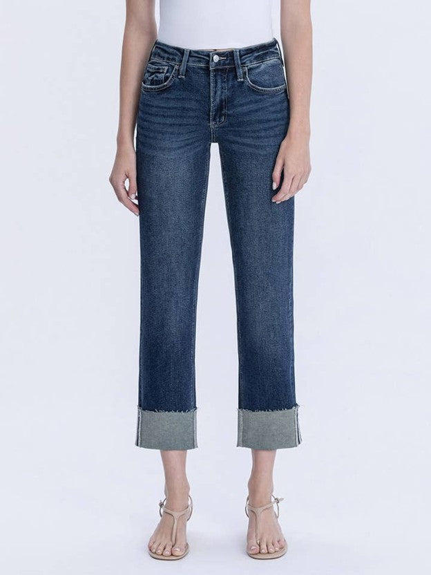 Lovervet Cuffed Wide Leg Jeans