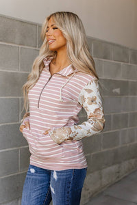Ampersand HalfZip Sweatshirt - Rose Over Bros