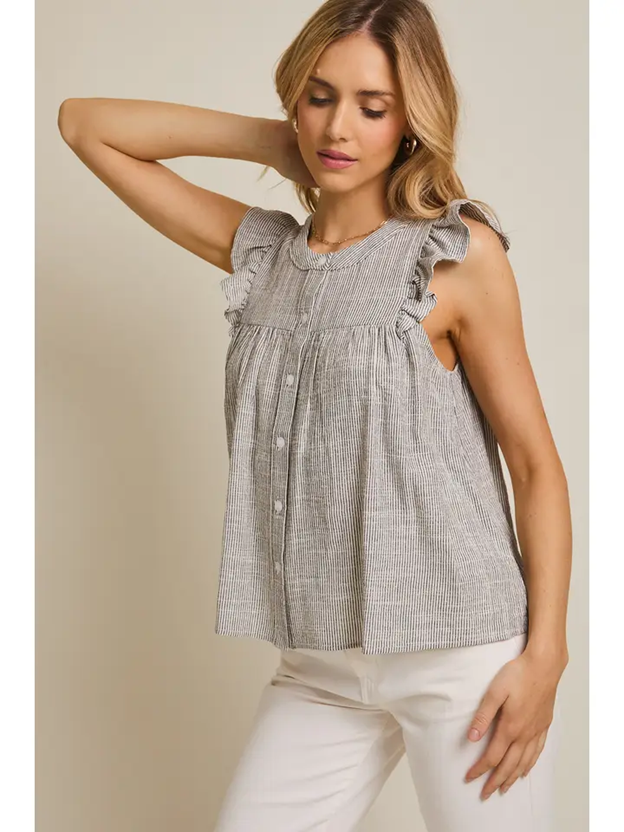 Button up Ruffle Top