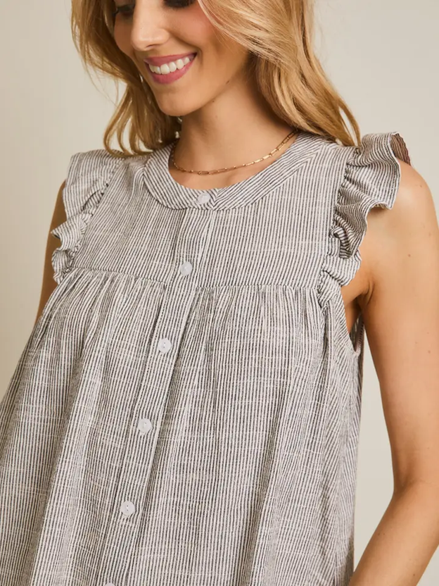 Button up Ruffle Top