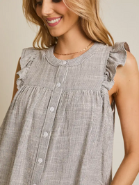 Button up Ruffle Top