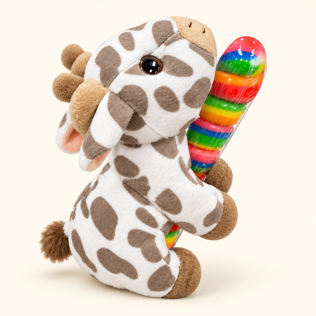 Zoology Loly Plush Animals with Rainbow Lollipop