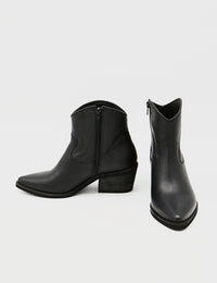 Stivali Penelope western cowboy convertible boots black leather