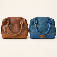 Wrangler Two-Tone Horseshoe Satchel – Brown or Blue