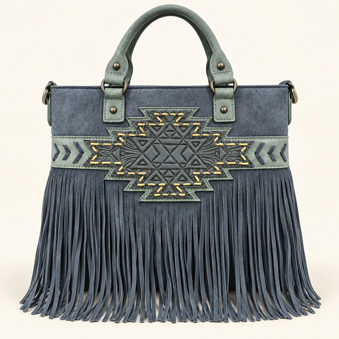 Navy Blue Conceal Carry Purse with Fringel 