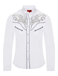 Elegant Studded Pearl Snap Shirt