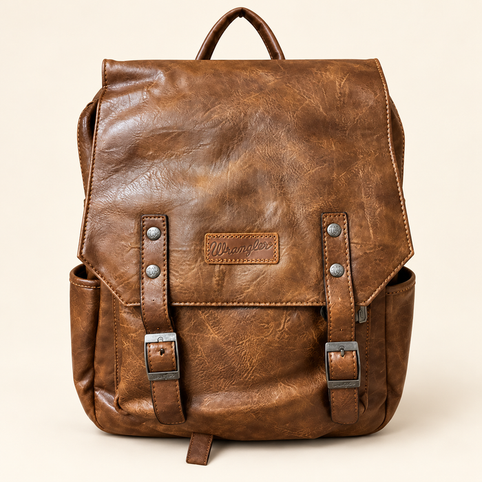 Wrangler Vintage Brown Buckle Detail Backpack