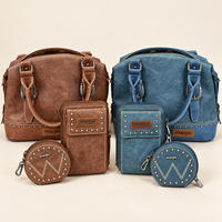 Wrangler Two-Tone Horseshoe Satchel – Brown or Blue
