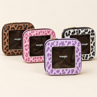 Wrangler Leopard Print Clear Window Zip Case