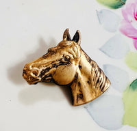 Brass Patina Western Horse Head Hat Pin Hat Bar