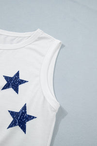 Stars & Stripes Patriotic Sleeveless Tank Top