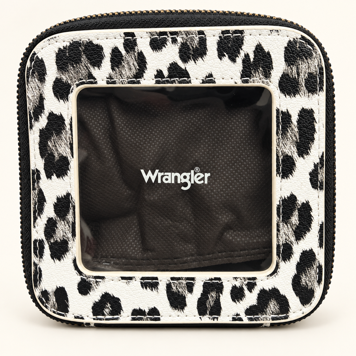 Wrangler Leopard Print Clear Window Zip Case
