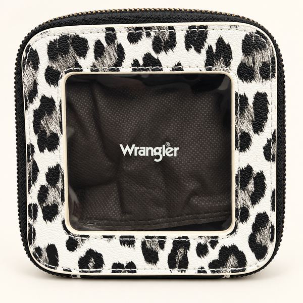 Wrangler Leopard Print Clear Window Zip Case