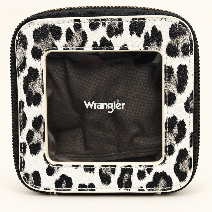 Wrangler Leopard Print Clear Window Zip Case