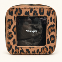 Wrangler Leopard Print Clear Window Zip Case