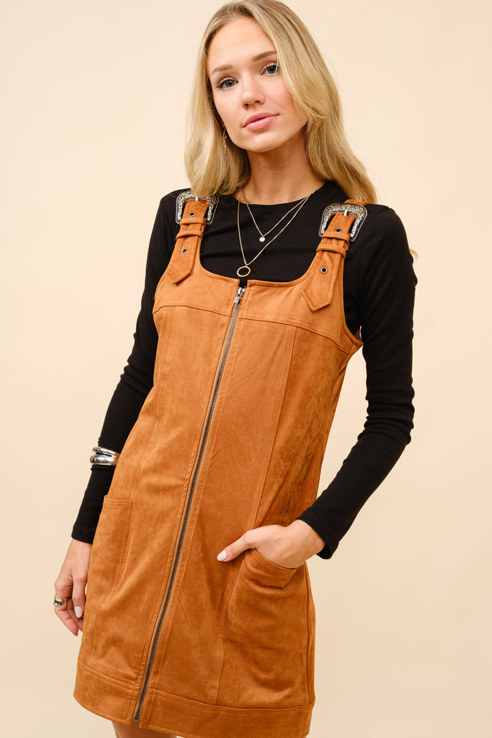 Western Charm Suede Mini Dress