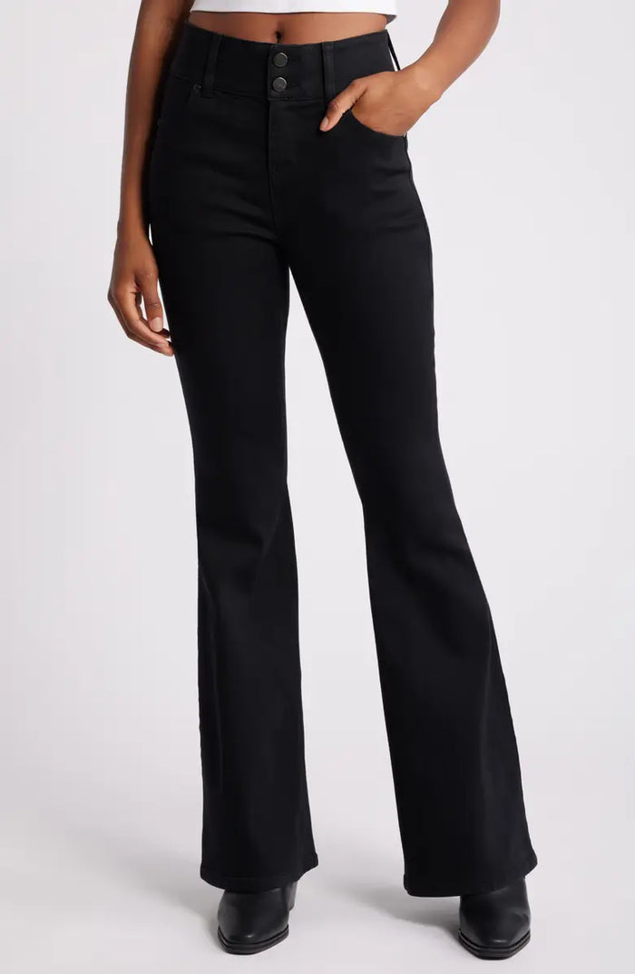1822 High Rise Black Flare Jeans